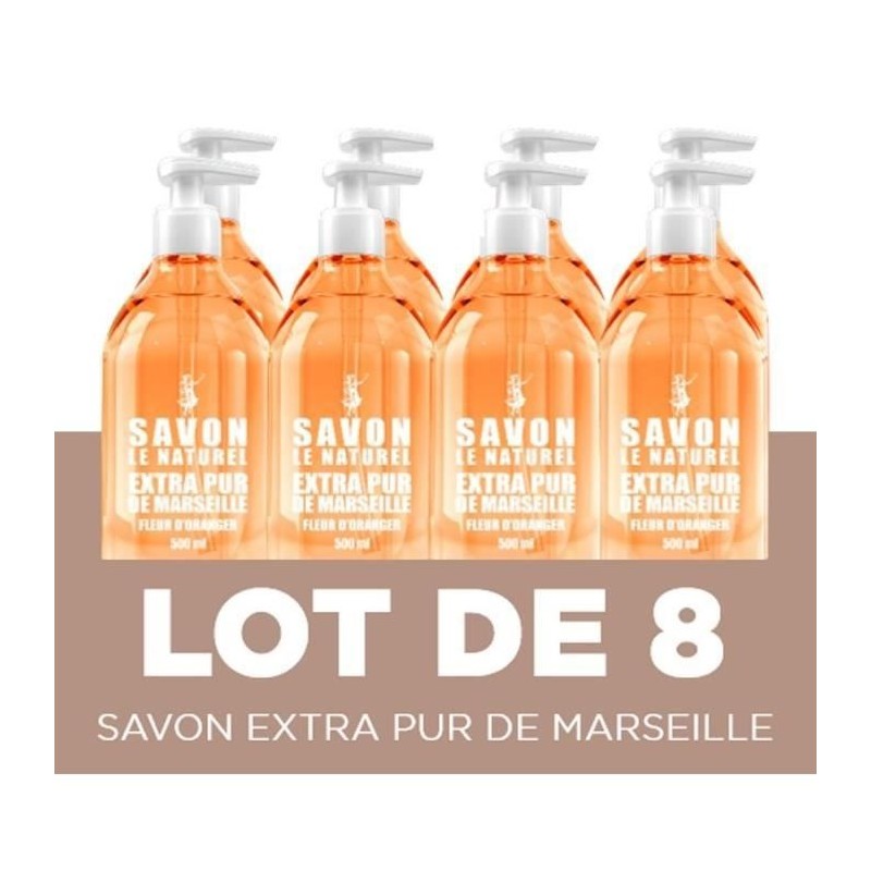 Savon Extra pur de Marseille SAVON LE NATUREL Oranger - 500 ml (lot 8)