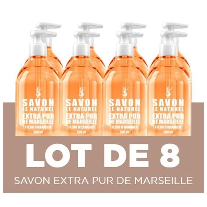 Savon Extra pur de Marseille SAVON LE NATUREL Oranger - 500 ml (lot 8)