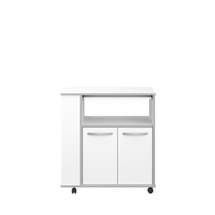 EKIPA Desserte de cuisine L 76 cm - Blanc mat - READY