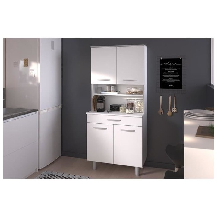 EKIPA Buffet de cuisine Blanc mat - L 80 cm - READY