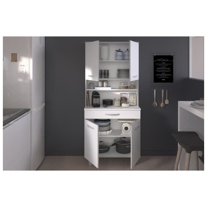 EKIPA Buffet de cuisine Blanc mat - L 80 cm - READY