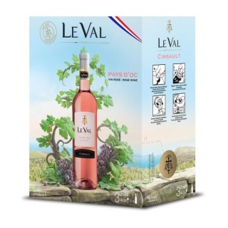 Le Val Cinsault IGP Pays d'Oc - Vin rosé de Languedoc - Bib 3 L