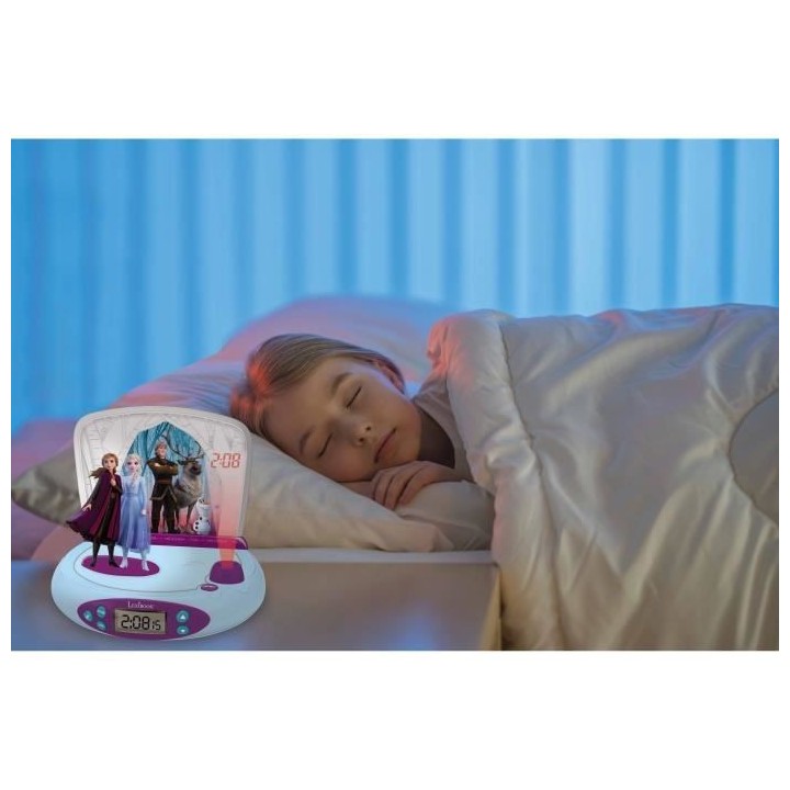 LA REINE DES NEIGES 2 - Réveil Projecteur avec effets sonores et veil