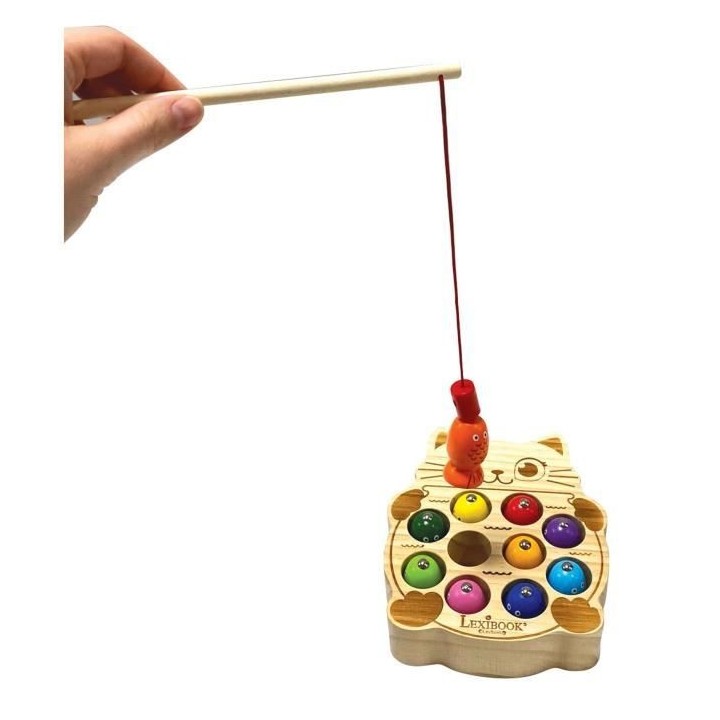 LEXIBOOK - Chat Glouton Bio Toys - Peche a la ligne - Jeu en Bois