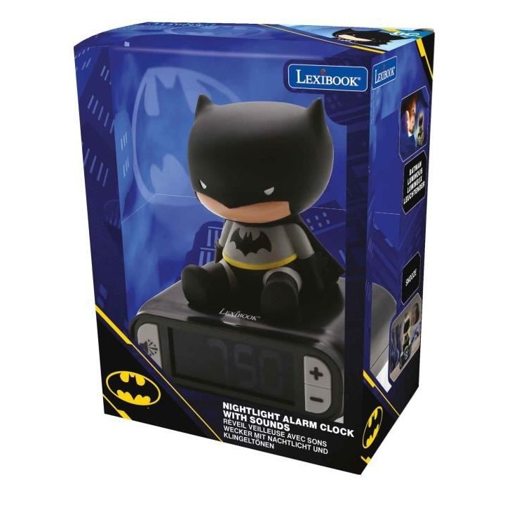 BATMAN - Réveil digital avec veilleuse lumineuse en 3D et effets sono