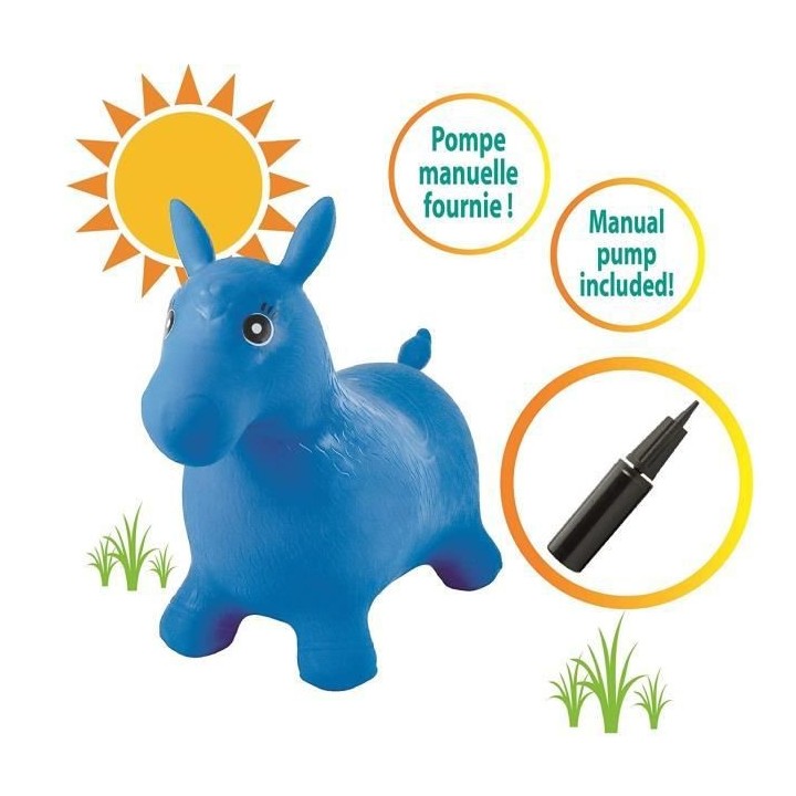 LEXIBOOK Cheval Sauteur Gonflable Bleu - 3 ans et +