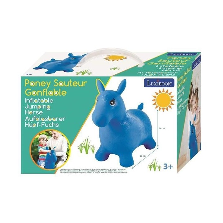 LEXIBOOK Cheval Sauteur Gonflable Bleu - 3 ans et +