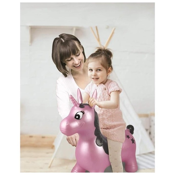 Licorne Sauteuse Gonflable Rose - 3 ans et + - LEXIBOOK