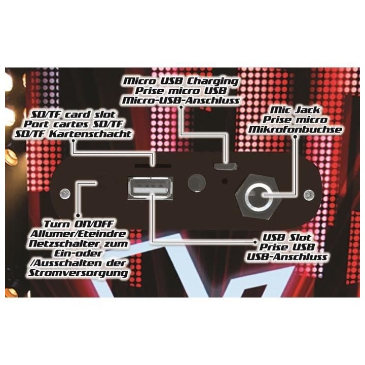 THE VOICE - Enceinte Tendance Bluetooth - Portable avec micro et effet