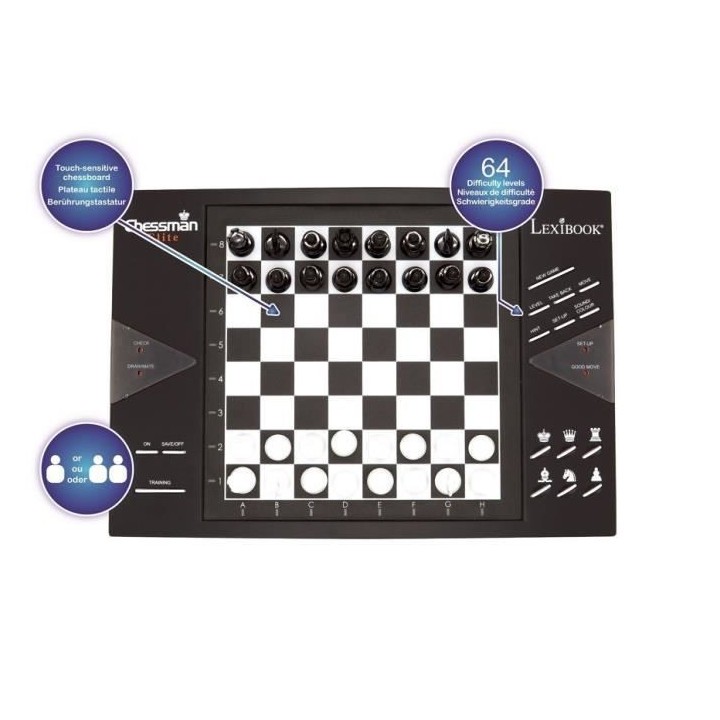 LEXIBOOK Jeu d'échecs Chessman électronique - 2 joueurs - 7 ans et +