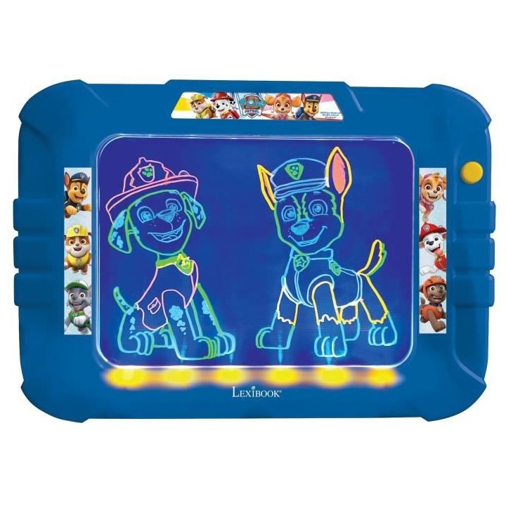 PAT' PATROUILLE Ardoise a dessiner lumineuse néon avec feutres et mod
