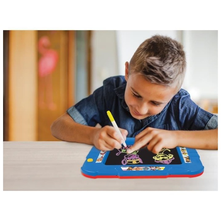 PAT' PATROUILLE Ardoise a dessiner lumineuse néon avec feutres et mod