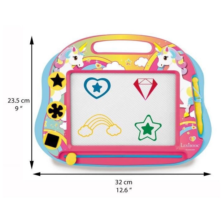 Ardoise magique Licorne format A5 avec accessoires magnétiques pour d