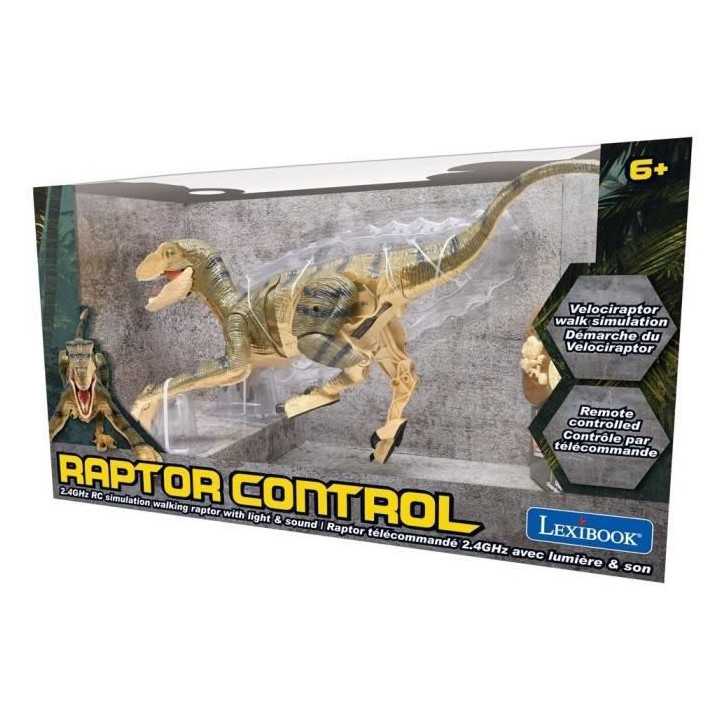 LEXIBOOK - Velociraptor 45 cm - Dinosaure de simulation télécommand