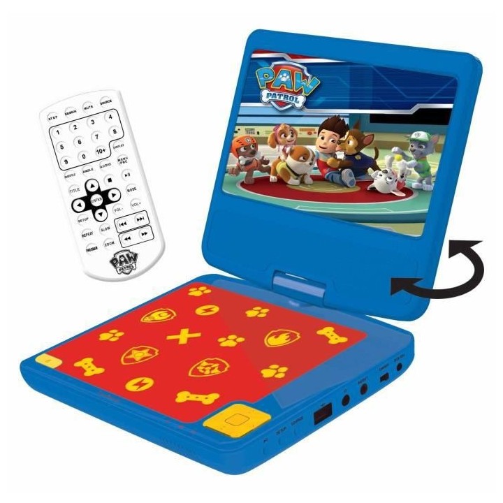 PAT' PATROUILLE Lecteur DVD portable enfant écran LCD 7” LEXIBOOK -