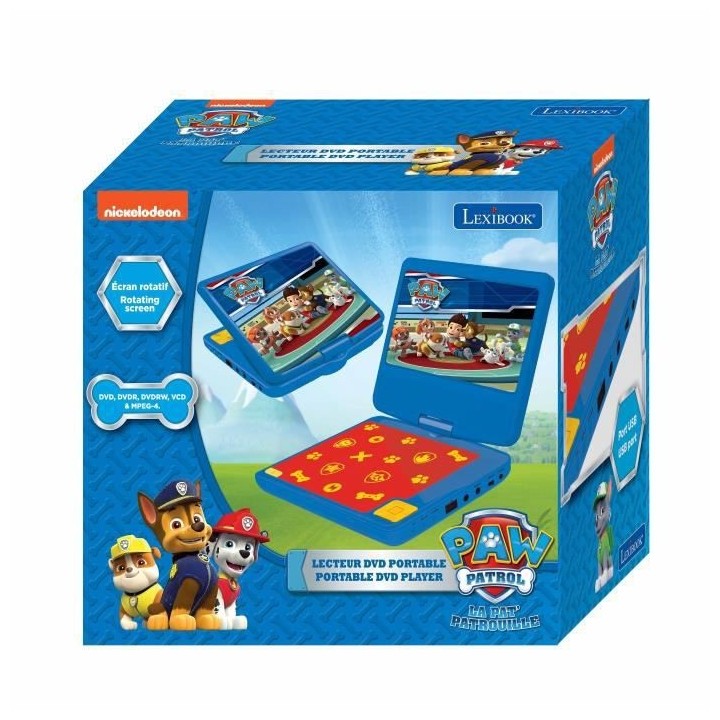PAT' PATROUILLE Lecteur DVD portable enfant écran LCD 7” LEXIBOOK -