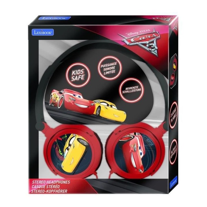 CARS Casque stéréo enfant LEXIBOOK - pliable et ajustable