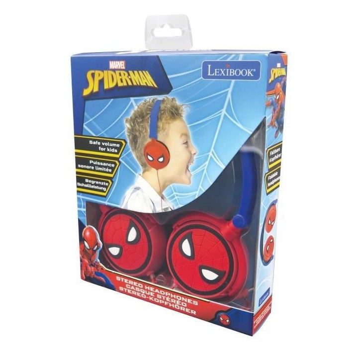 SPIDER-MAN Casque stéréo enfant LEXIBOOK - pliable et ajustable