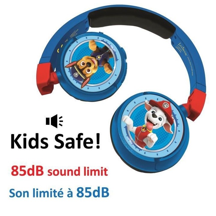 PAT' PATROUILLE - Casque 2 en 1 Bluetooth - Filaire confortable et pli