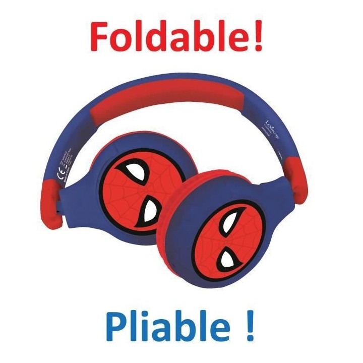 SPIDER-MAN - Casque 2 en 1 Bluetooth - Filaire confortable et pliable