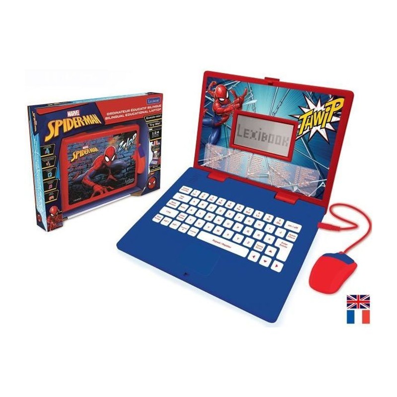 SPIDER-MAN - Ordinateur Educatif Bilingue (FR/EN) Enfant - LEXIBOOK - 124 activités