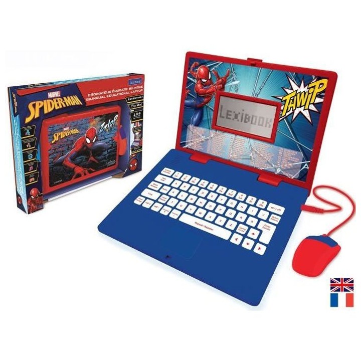 SPIDER-MAN - Ordinateur Educatif Bilingue (FR/EN) Enfant - LEXIBOOK -