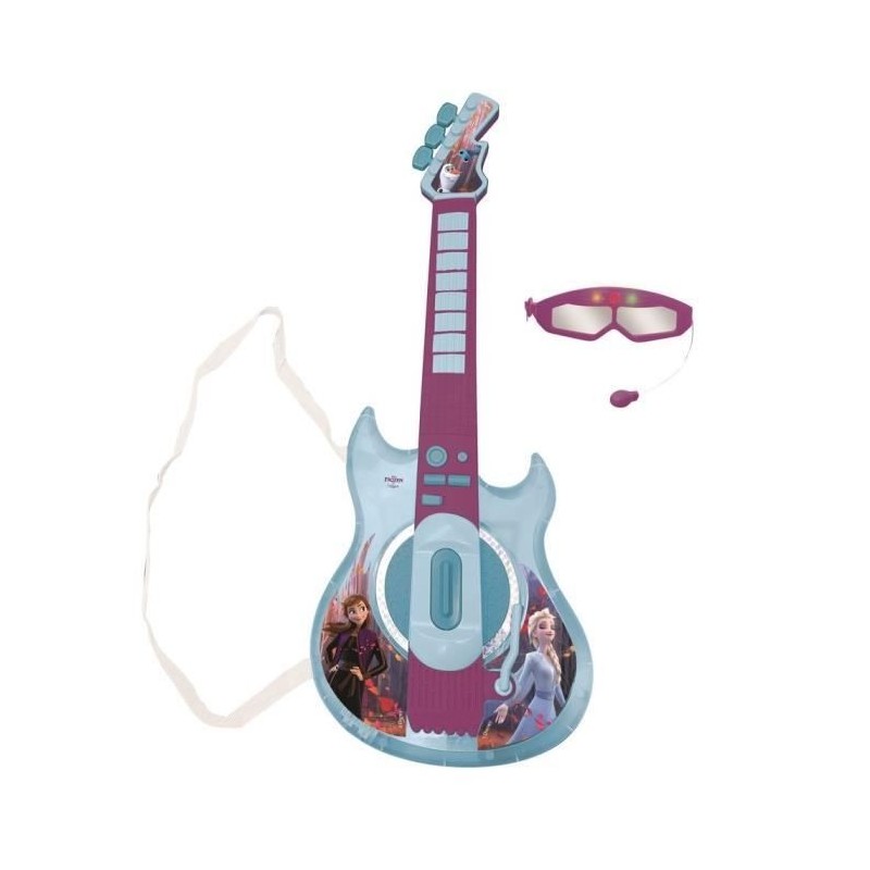 LA REINE DES NEIGES - Guitare Électronique Lumineuse avec lunettes équipées d'un micro