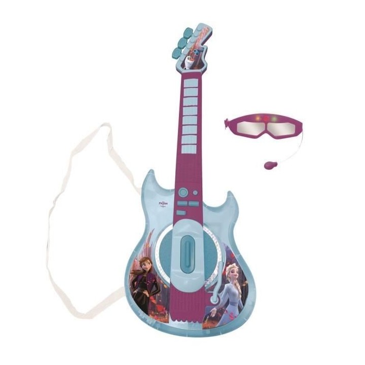 LA REINE DES NEIGES - Guitare Électronique Lumineuse avec lunettes é