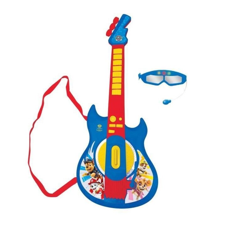 PAT PATROUILLE - Guitare Électronique Lumineuse 59cm - Lunettes et Mi