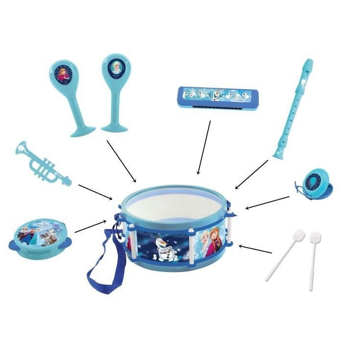LA REINE DES NEIGES Set musical de 7 instruments de musique enfant