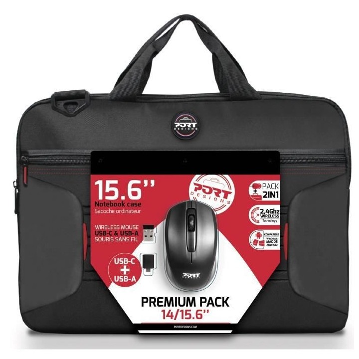 Premium Pack Sacoche PC + Souris sans fil + Dungle USB & Adaptateur Ty