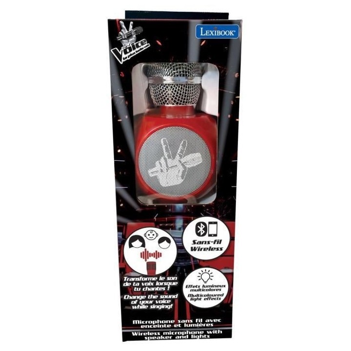THE VOICE - Micro Karaoké sans fil avec enceinte Bluetooth intégrée