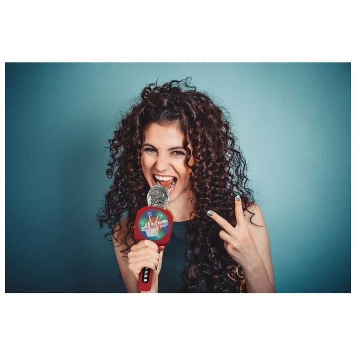THE VOICE - Micro Karaoké sans fil avec enceinte Bluetooth intégrée