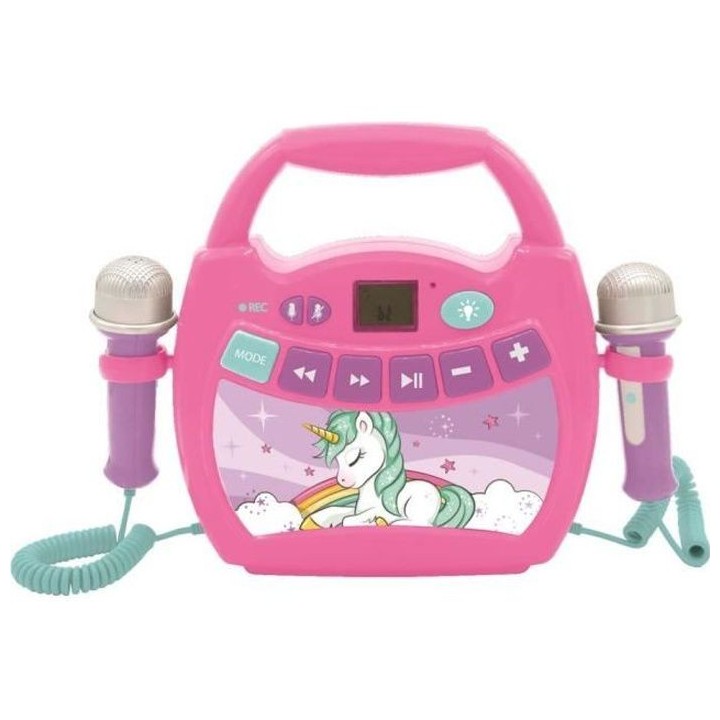 LEXIBOOK - Enceinte Bluetooth Licorne - Effets Lumineux, Micros et Bat