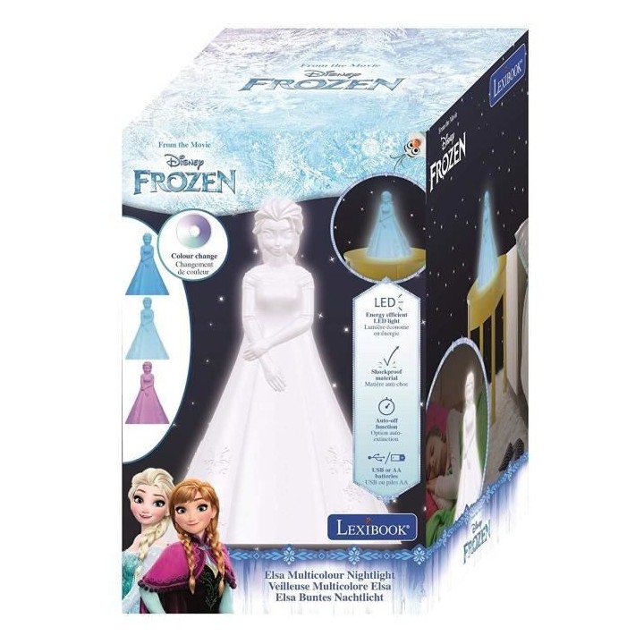 LA REINE DES NEIGES - Veilleuse LED Elsa - Changement de couleurs, mat