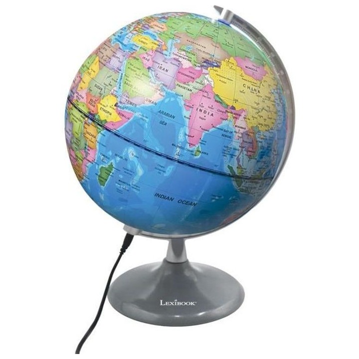 LEXIBOOK - Globe jour & nuit Lumineux – Globe terrestre le jour et s