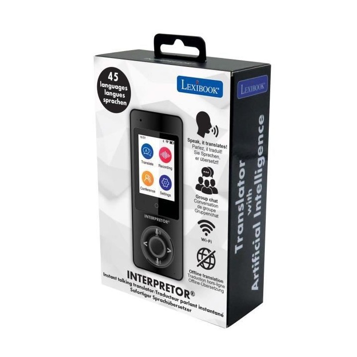 LEXIBOOK Interpretor Traducteur vocal instantané basé sur l'intellig