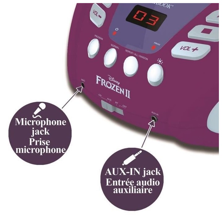 Lecteur CD Bluetooth La Reine des Neiges avec Effets Lumineux