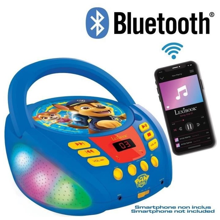 Lecteur CD Bluetooth La Pat' Patrouille avec Effets Lumineux