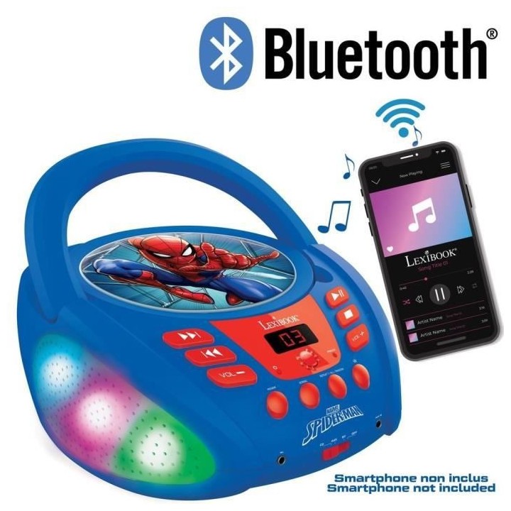Lecteur CD Bluetooth Spider-Man avec Effets Lumineux