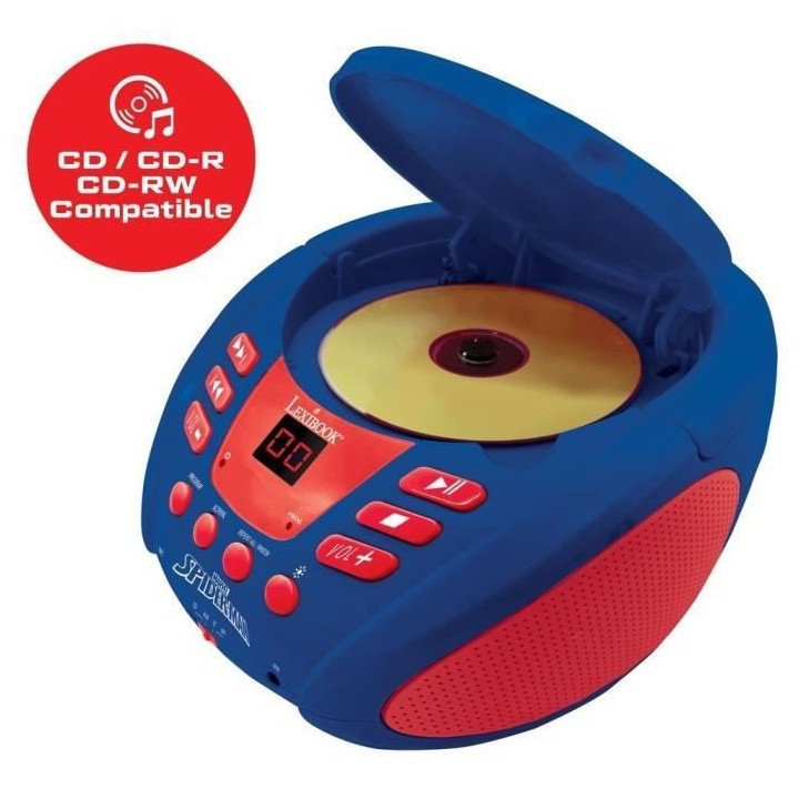 Lecteur CD Bluetooth Spider-Man avec Effets Lumineux