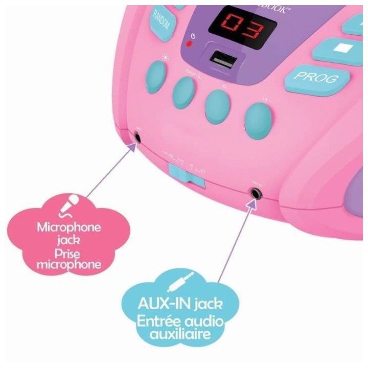 Lecteur CD Portable Bluetooth Licorne avec Effets Lumineux et USB