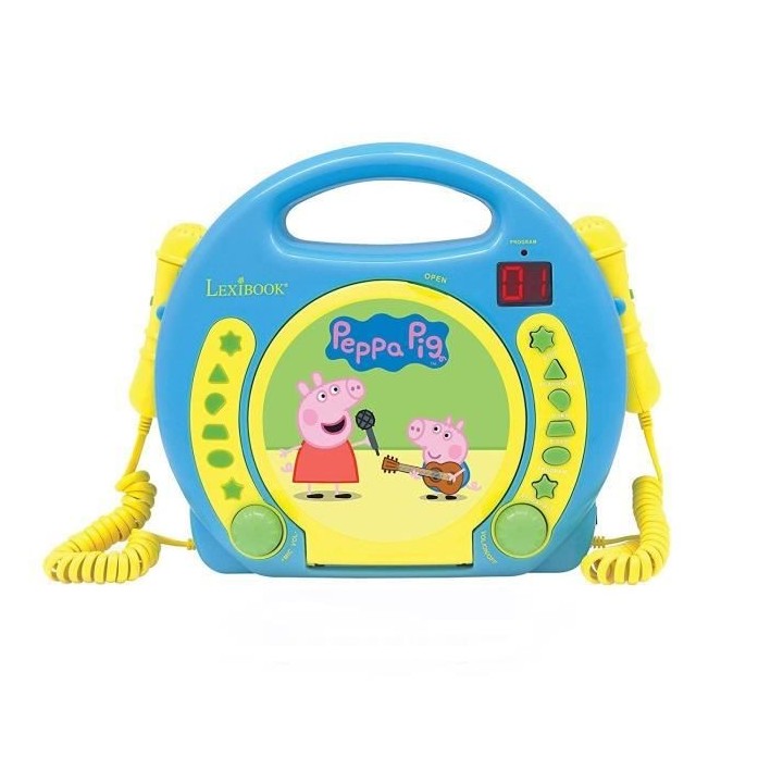 PEPPA PIG - Lecteur CD karaoké enfant avec 2 microphones - LEXIBOOK