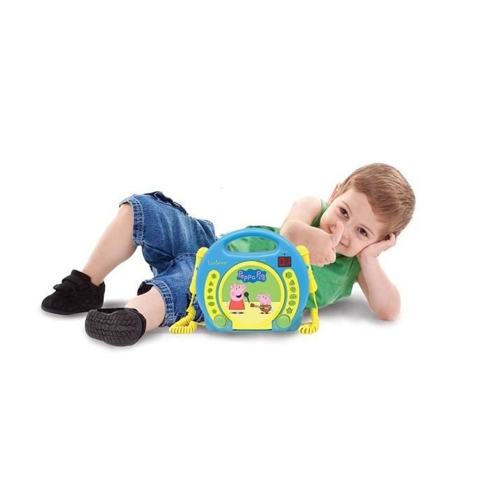 PEPPA PIG - Lecteur CD karaoké enfant avec 2 microphones - LEXIBOOK