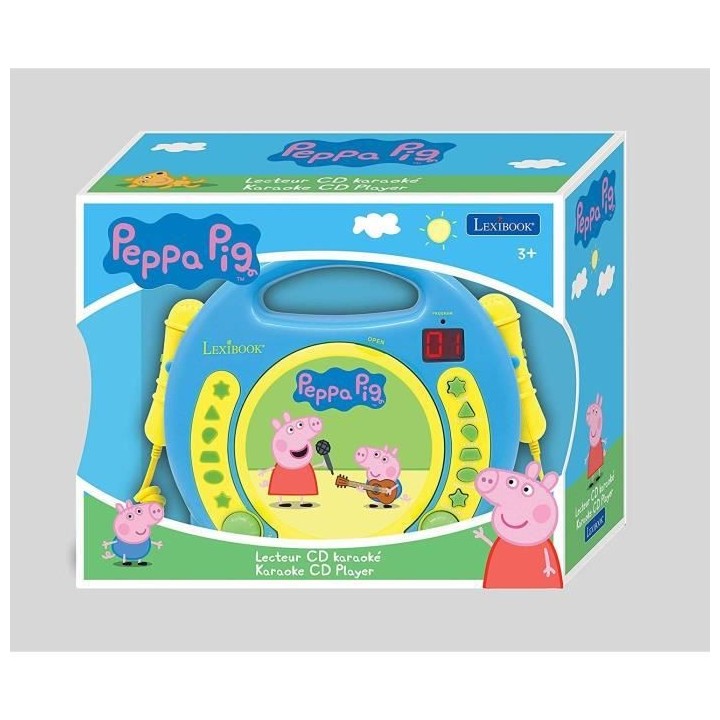 PEPPA PIG - Lecteur CD karaoké enfant avec 2 microphones - LEXIBOOK