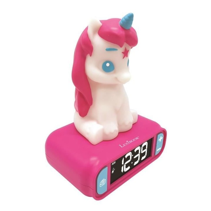 Réveil digital Licorne avec veilleuse lumineuse en 3D et effets sonor
