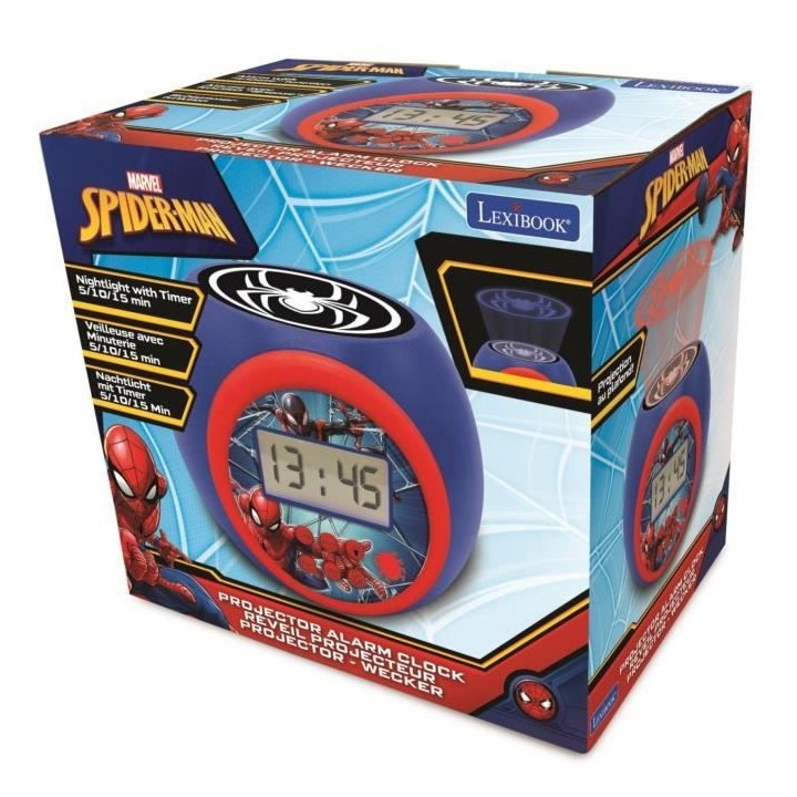 SPIDER-MAN Réveil projecteur fonction minuteur LEXIBOOK
