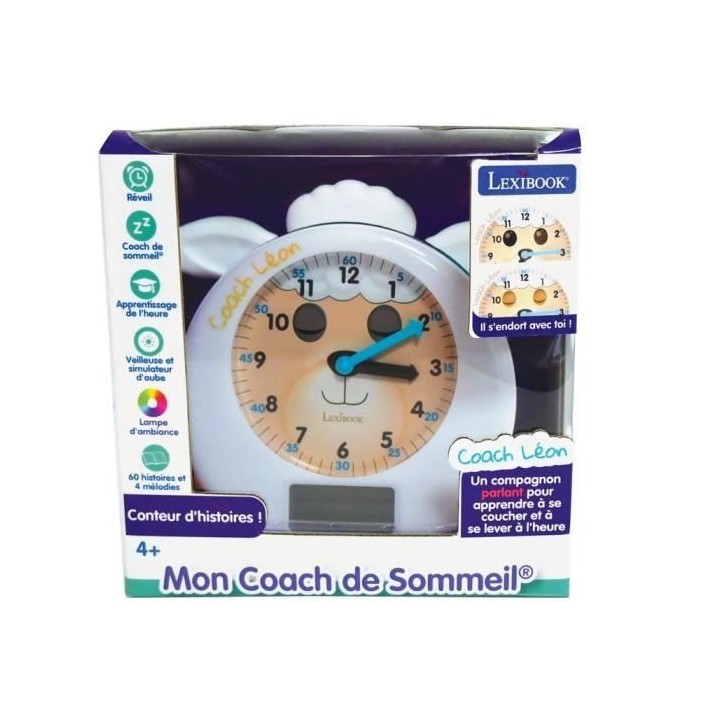 LEXIBOOK - Mon Réveil Éducatif LEON - Coach de Sommeil - Conteur d'H