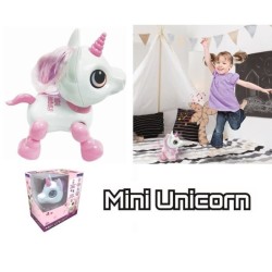 POWER UNICORN MINI - Licorne robot avec effets lumineux et sonores, contrôle par claquement de main, répétition - LEXIBOOK