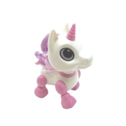 POWER UNICORN MINI - Licorne robot avec effets lumineux et sonores, contrôle par claquement de main, répétition - LEXIBOOK